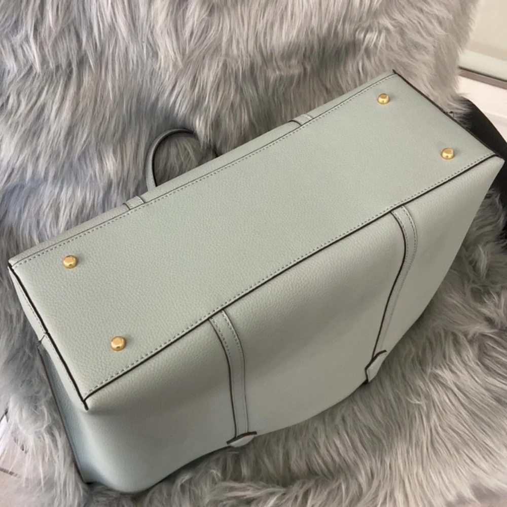 Tory Burch Light Blue/Teal Leather Tote